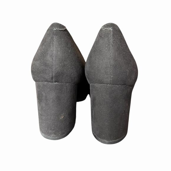 Marc Fisher 10 Caitlin Pumps Block Heel Pointed Toe Black Solid Career - Picture 5 of 9